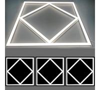 5X 40W + 40W Diamond Lattice LED Panel Ceiling Light Square Pure White Edge Lit 6500K Daylight 600x600 8000 Lumens Long Life High Power Factor IC Driver