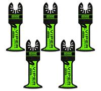 5x 45mm Wide Bi-Metal Curved Multi Tool Blade Extra Long Reach Coarse Teeth | For Wood Nails Soft Metals. Compatible With Dremel Fein Multimaster Makita Dewalt Etc Oscillating Multitool Blade Cutter Saw