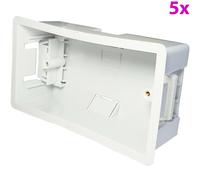 5x 47mm Deep Plasterboard Back Box Double Dry Lining Wall Flush Mount Pattress