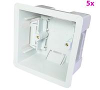 5x 47mm Deep Plasterboard Back Box Single Dry Lining Wall Flush Mount Pattress