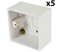 5x 47mm Deep Single Plastic Surface Mounted AV HDMI Back Box 1 Gang Wall Outlet