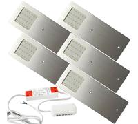5x 5W Kitchen Cabinet Low Profile Slim Panel Light & Driver Natural White Flush