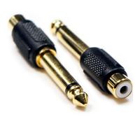 5X 6.35mm 1/4" Mono Jack (Male) To Rca Phono Female Adapter Guitar Microphone