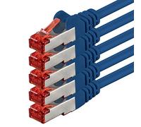 5x 7.5m - Cat 6 network cable patch cable Cat6 RJ45 SFTP - blue