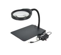 5x 8x 10x 20X Magnifier 48 LED Desk Light Daylight Magnifying Glass Table Lamp Multi Function Desktop Loupe For Reading PCB(White color,10X_OTHER)