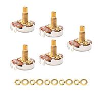 5x A250k long Split ELectric Guitar Bass Volume Tone Pots Potentiometer Gold