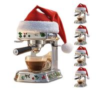 5X Acrylic Christmas Tree Decoration | 2D Coffee Machine Flat Ornament, Holiday Decoration for Coffee Lovers, Tree Decoration, Party, Home