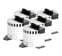 5x Address labels compatible Brother DK22205 62mm x 30,48m Continuous White Thermal Printing Roll Printer Label Paper