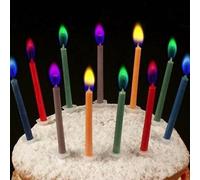5X Angel Flames Coloured Birthday Cake Candles x 12