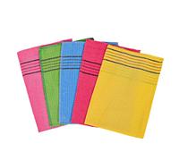 5x Asian Exfoliating Mitts - 5 Pack Korean Italy Towel Body Scrub Gloves for Deep Exfoliation & Dead Skin Removal, Shower & Spa Bath Mitt Set (Red, Pink, Yellow, Green, Blue)