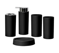 5x Bathroom Accessories Set Soap Dispenser Luxury Soap Dish for Office black 5 pcs