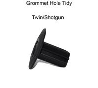 5x Black Twin/Shotgun Cable Grommet - Hole Tidy Cover for Brick/Wall, Indoor/Outdoor, Seals Insects, Fits up to 2 x 7mm Cables, CCTV Ready