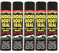 5x Black Underbody Seal Aerosol With Waxoyl 600ml Hammerite Underseal