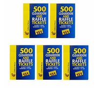 5X Books - Clockroom & Raffle Tombola Book - Security Coded - Coloured - 500 Number Tickets