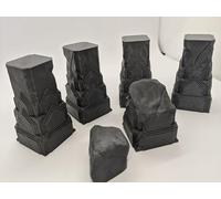 5x Carved Stone Pillars Columns Posts | 28mm 1/56 Scale Miniature | RPG Tabletop Figure Landscape Modelling Wargaming Fantasy Wargames Model Scenery Terrain Scatter Roleplaying 3d Printed Paintable