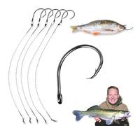 5x Circle Hooks Pike Dead Bait Rigs for Pike Zander Fishing Trace Hooks Live Bait - Ready to go! (5/0 (Extra Large))