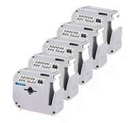 5X Compatible for Brother P-Touch Lable Tape MK-131bz M-K131 MK131 Black on Clear M Tape Compatible for Brother Labeller PT-65 PT-90 PT-M95 PT-80 PT-100 PT-110 PT-70 PT-85 PT-60