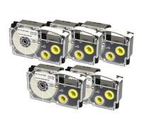 5X Compatible Ribbon Label Tapes XR-12WE XR-12WE1 Black on White 12mm x 8m Replacement for Casio KL-60 100 100E 120 200 300 750 780 820 2000 7000 7200 7400 8100 8200 P1000 C500 CW-L300 Label