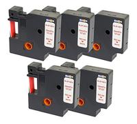 5x Compatible Tapes 45015 S0720550 Red on White 12mm x 7m Replacement for LabelManager LM 160 210D 220P 260P 280 360D 420P 450D 500TS PnP MobileLabeler LabelPoint LabelWriter LW 400 450 Duo