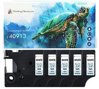 5X Compatible with 40913 Black on White (9mm x 7m) Label Tapes for LabelWriter 450 Duo LabelPoint 100 150 250 LabelManager 160 210D 220P 260P 280 360D 420P 450 500TS PnP Wireless MobileLabeler