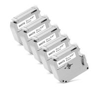 5X Compatible with Brother M Tape M-K231 MK-231 Black on White, 12 mm x 8 m Cassettes for Brother P-Touch PT-90 PT-M95 PT-80 PT-100 PT-110 PT-65 PT-70 PT-85, 1/2 inch M Tape
