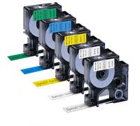 5X Compatible with Dymo D1 45013 Color 12mm x7m Label Tape Refill | 45013s 12mm 0.47" Color Label Tape Compatible with DYMO LabelManager 160 210D 280 420P 360D PnP, LW450 Duo Label Maker