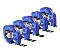 5X Compatible with Dymo LetraTag Labels Tape, White on Black, Compatible with Dymo Letratag Refills 12 mm x 4 m Tape for LT-100H LT-100T LT-110T QX50 XR XM 2000 Plus 200B