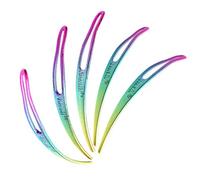 5x Curved Dreadlocks Tool Hair Extensions Retighten Locs Easy Locking | Alloy material smooth chrome finish non-slip flexible durable 5 pieces 65mm length for micro to big locs easy