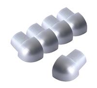 5X Dalsys Outer Corner for Tile Trim 10mm Aluminium (anodised) Quarter Circle Profile Glossy Chrome