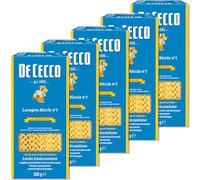 5x De Cecco Lasagna Larga Doppia Riccia No. 1 Italian Pasta 500g