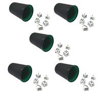 5x Dice Shaker Made of Plastic With 25 Dice Puzzle Mugs Puzzle Mäxchen