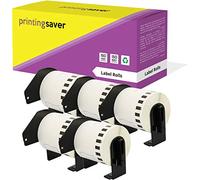 5X DK-22251 62 mm x 15.24 m Compatible Continuous Paper Label Tapes for P-Touch QL-800, QL-810W, QL-820NWB Label Printers | Black/Red on White (Paper)