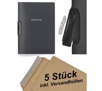 5x Durable DURASWING JOB - Two-part application folders with clip - ANTHRACITE