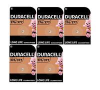 5X Duracell 376/377 SR626 SR626SW with Silver Oxide (5 Blister Packs of 1 Battery) 5 Batteries
