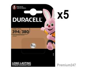 5x Duracell 394 1.5V Silver Oxide Watch Battery D394 V394 SR45 AG9 625 SR936