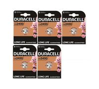 5X Duracell Cr 2450 Lithium (5 Blister Packs of 1 Battery) 5 Batteries