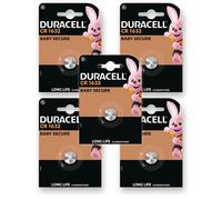 5x DURACELL CR1632 Batteries 3V Lithium Coin Cell Button 1632 DL1632 Long Exp
