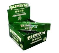 5X Elements Green Unrefined Plant Based King Size Slim Connoisseur Rolling Papers with Tips