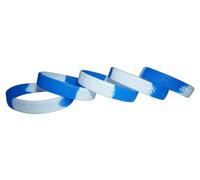 5x End Terrorism Blue & White Awareness Wristbands Peace No War and Anti-Terrorism Silicone Bracelets (Small - 180mm)