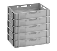 5X Euro Meat Box Gray E1 Butcher Box Meat Box Stacking Box Meat Tray