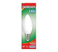 5X EVEREADY Opal Candle LED Bulb 6w SES E14 6500K Daylight 480lm