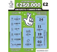 5x Fake £250,000 Winning Scratch Cards, Realistic Green Lottery Prank Tickets, Funny Scratch-Off Joke Gag Gift for Birthdays, Christmas and Parties