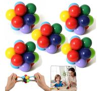5x Fidget Atom Toys, Elastic Fidget Atom Ball for Kids & Adults, Click Clack Twist Sensory Toy for Stress Relief, ADHD Focus & Skill Development, Small Portable Gift