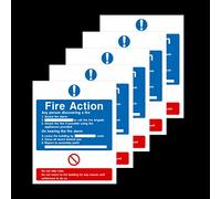 5x Fire Action If you Discover a Fire Rigid Plastic Sign 200x300mm