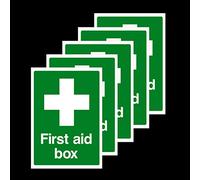 5x First Aid Box Self Adhesive Stickers 100x150mm
