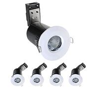 5X Fixed Fire Rated GU10 LED Downlight Spotlight IP65 Shower Bathroom Waterproof Lighting Cool White Light Mains 240V