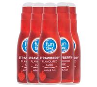 5X Fun Time Strawberry Flavoured Lube 75ml Edible Water Based Personal Lubricant Non Sticky Gel Toy and Condom Friendly Sweet Natural Flavour Smooth and Safe Intimate Gel