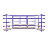 MonsterShop 5 Monster Racking Q-Rax Industrial Warehouse Shelving Unit Garage Racks, 200Kg/shelf, 90Cm/120Cm