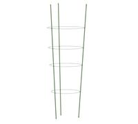 5x Garden Plant Supports with 4 Rings Green Steel Stake Multi Sizes vidaXL