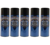 Hammerite Metal Spray Paint Hammered Black 400ml Aerosol – Pack of 5
